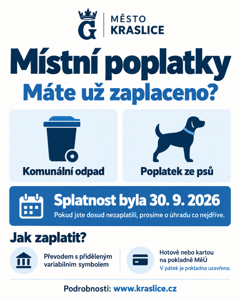 Informační leták k platbám za místní poplatky 2026